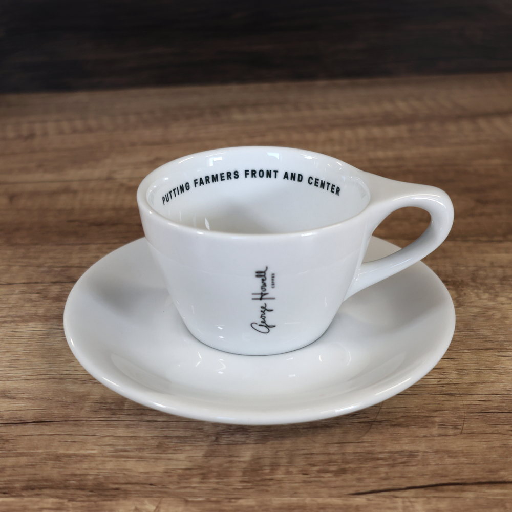 Logo Double Cappuccino Cup with Saucer